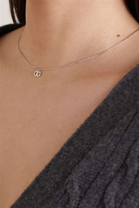 gucci 18k white gold diamond choker|GG Running necklace in white gold .